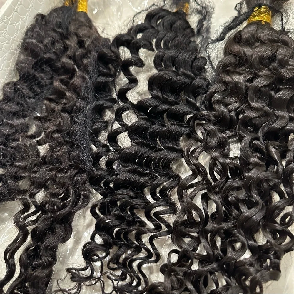 30”‎ 26” 24” Wet & Wavy Water Wave Human Hair Nat Black #1B Braiding 250g #QB8